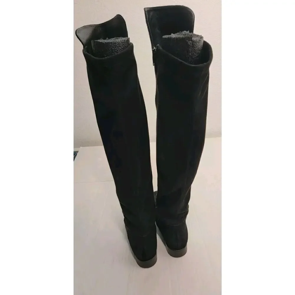 Navyboot Switzerland Over The Knee Boot Women 40 9 Black Suede Leather Tall